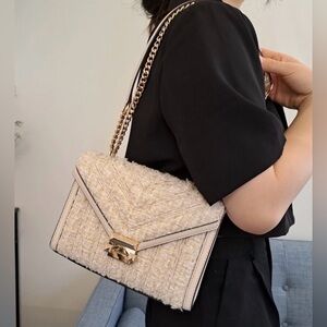 MICHAEL Michael Kors Whitney Cream Tweed Shoulder Bag